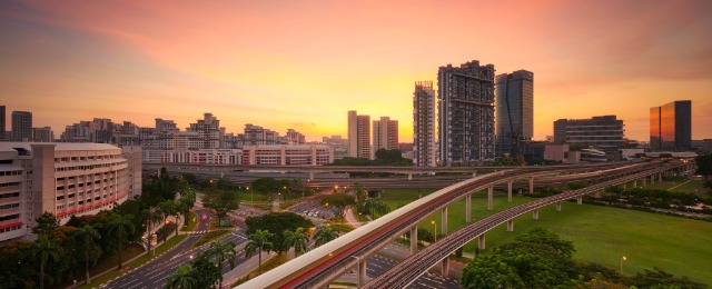 Jurong East Skyline at Dawn