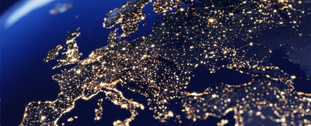 Europe Night Lights View From Space; 歐陸空照圖